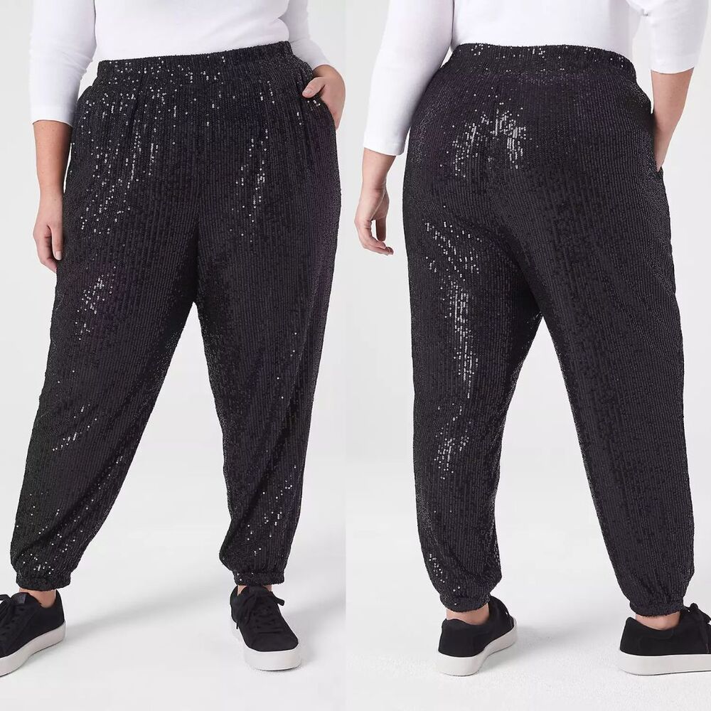Lane Bryant Pull-On Sequin Jogger Size 18 NWT Ankle